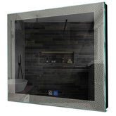 Specchio LED Quadrato | Pulsanti touch | Funzione anti-appannamento | Luce bianca neutra - Reyze Serie Simetria Modello 4